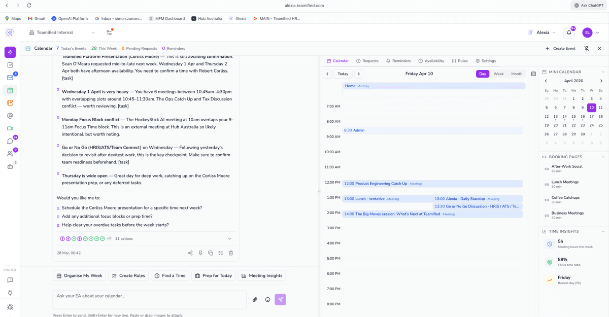 AI-powered calendar view